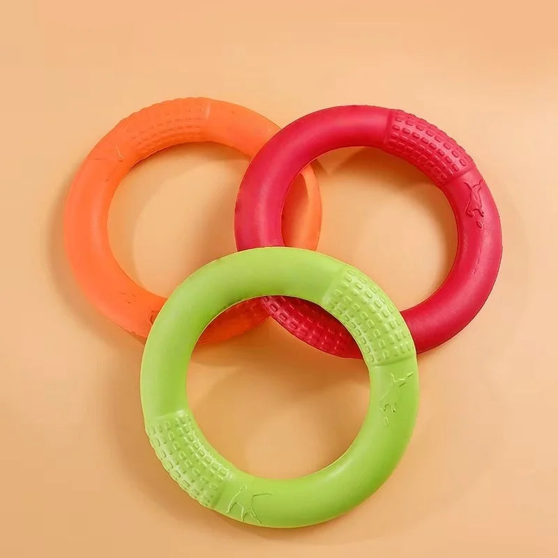 Waterproof Floating EVA Dog Training Flyer – Interactive Tug Ring & Chew-Resistant Flying Disc, Multi-Functional Fitness Toy