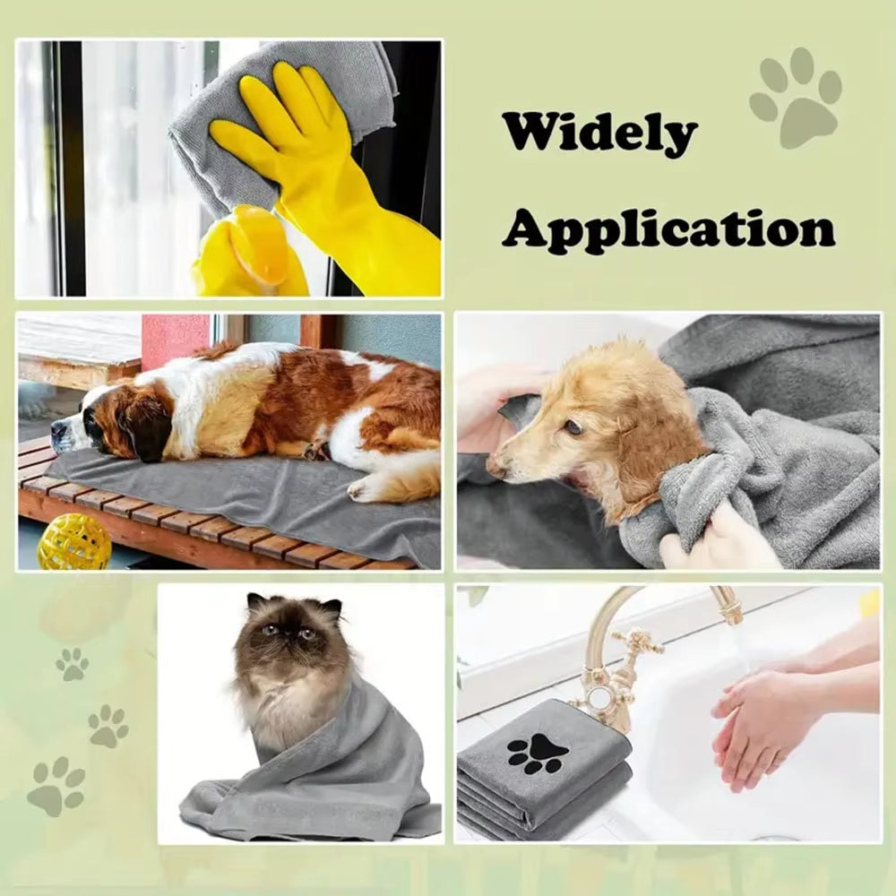 Pet Towel,Microfiber Dog Bath Beauty Towel,Super Absorbent Printing Dog Warming Towel,Thick Dog Cat Blanet,Pet Bath Products