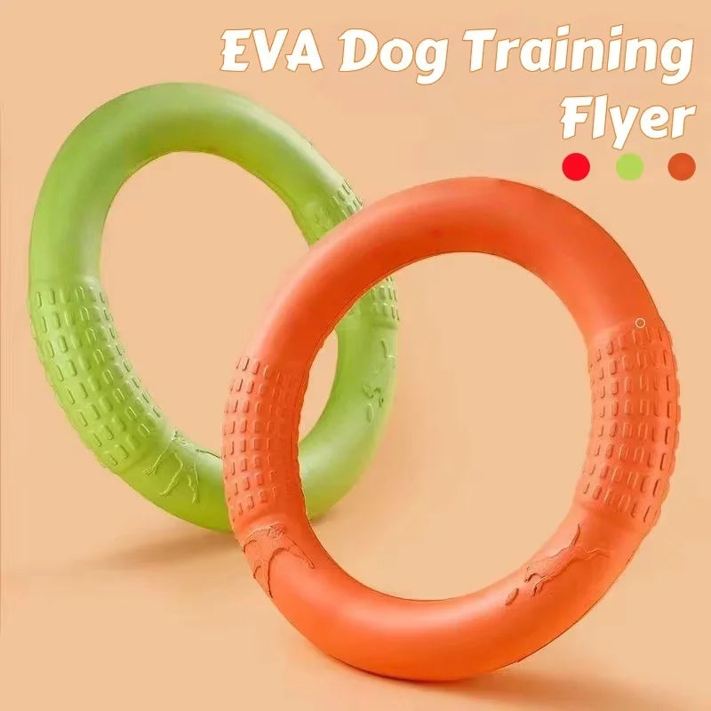 Waterproof Floating EVA Dog Training Flyer – Interactive Tug Ring & Chew-Resistant Flying Disc, Multi-Functional Fitness Toy