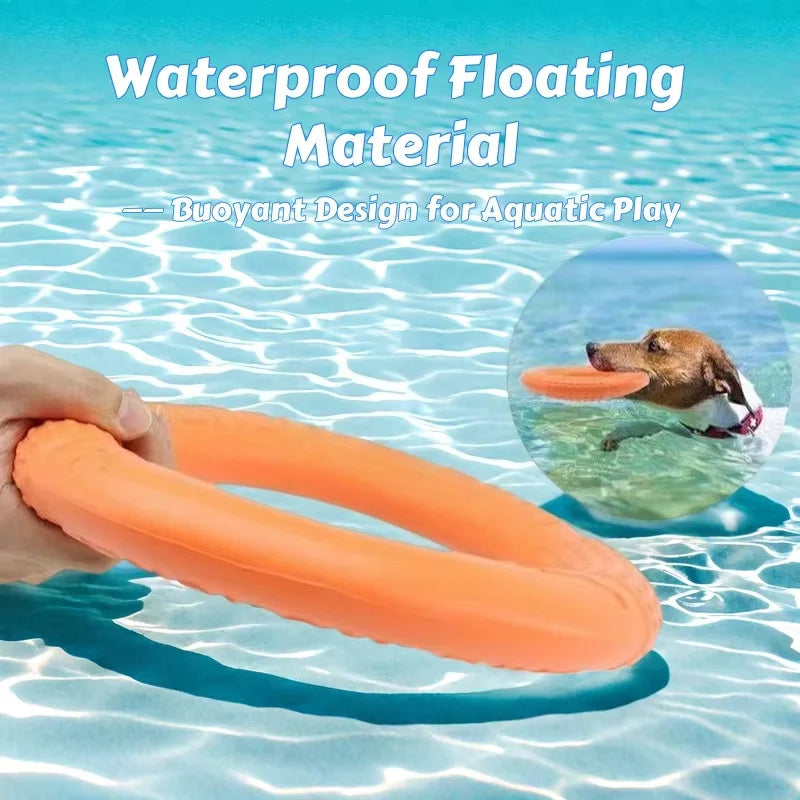 Waterproof Floating EVA Dog Training Flyer – Interactive Tug Ring & Chew-Resistant Flying Disc, Multi-Functional Fitness Toy