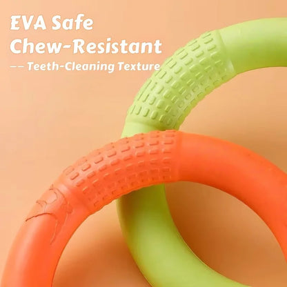 Waterproof Floating EVA Dog Training Flyer – Interactive Tug Ring & Chew-Resistant Flying Disc, Multi-Functional Fitness Toy