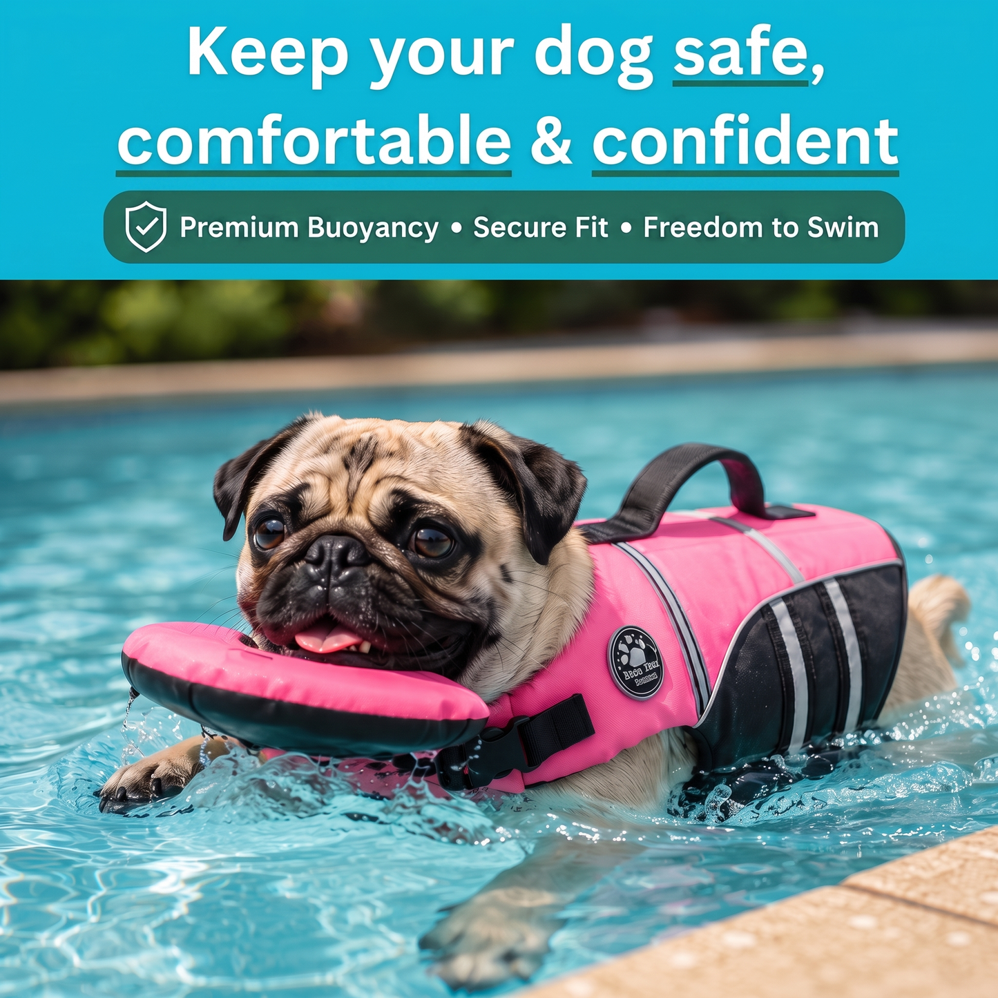ChinFloat™ Dog Life Jacket 2.0 — Swim Vest for French Bulldogs, Pugs & Flat-Faced Breeds