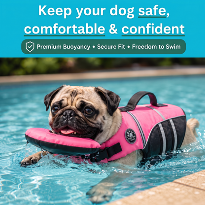 ChinFloat™ Dog Life Jacket 2.0 — Swim Vest for French Bulldogs, Pugs & Flat-Faced Breeds