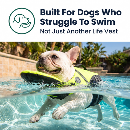 ChinFloat™ Dog Life Jacket 2.0 — Swim Vest for French Bulldogs, Pugs & Flat-Faced Breeds
