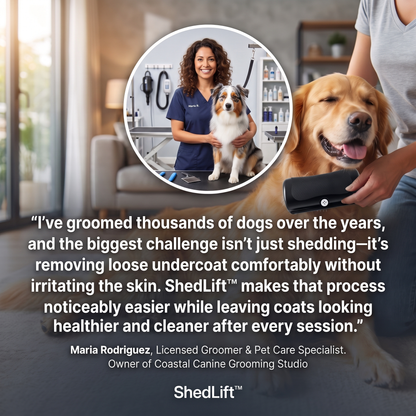 ShedLift™ Deshedding Brush — Painless Undercoat Grooming Tool for Dogs, Cats & Rabbits